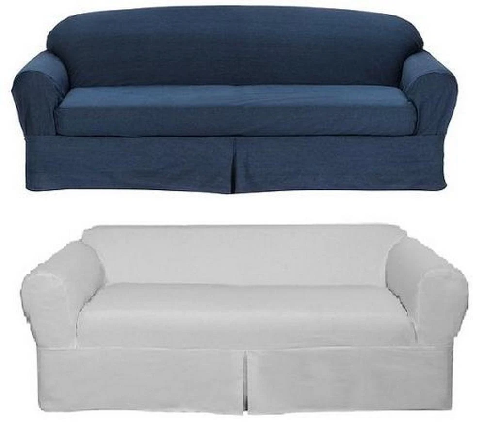 Denim Blue Polyester Fabric Sectional Sofa - Bed Bath & Beyond - 37403947