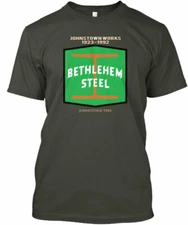 Remembering Johnstown Bethlehem Steel Works Crew neck T-Shirt Made in USA S-5XL