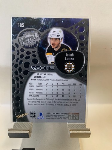 2022-23 Skybox Metal Universe Jakub Lauko Rookie 185 Boston Bruins - Picture 2 of 2