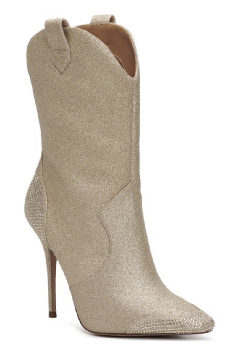 Jessica Simpson Cicee Stiletto Western Boots Champagne Micro Jessica Simpson Cicee Stiletto Western Boots Champagne Micro