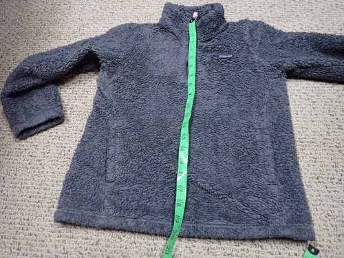 PATAGONIA LOS GATOS SHERPA FLEECE JACKET 1/4 Zip Gray Youth Girls Medium 10 - Picture 8 of 9