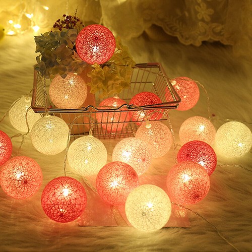 3m 20LED Cotton Ball String Lights Christmas Fairy Tale Lamp Wedding Party Decor - Picture 16 of 41