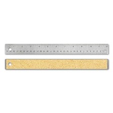 Alumicolor Stainless Steel Ruler 12" Cork Back Flexible Office School Home