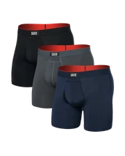 Saxx Multi Sport Performance 3 Pack Mesh Boxer Briefs - Turbulence/Navy/Black