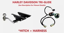 Trike Trailer Hitch for Harley Davidson Tri-Glide and Plug and Play Harness