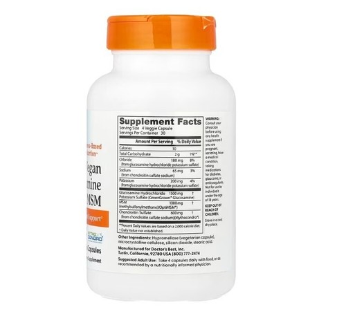 Doctor's Best, Glucosamine Chondroitin MSM with OptiMSM, 120 Veggie Capsules x 2 - Picture 3 of 5