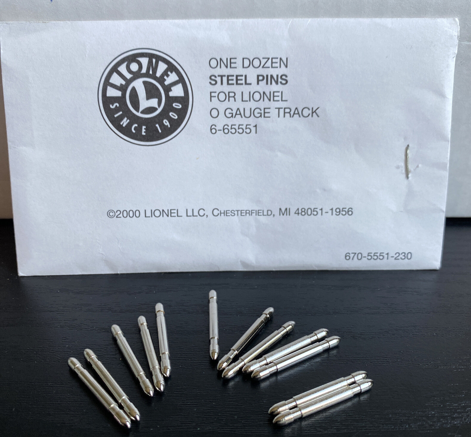 LIONEL O GAUGE STEEL TRAIN TRACK PINS connector 665551 ORIGINAL LIONEL
