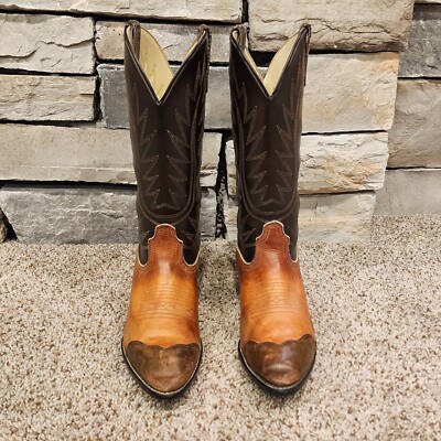 Acme Urban Cowboy Boots Men's Youth Size 5 D Brown Two Tone