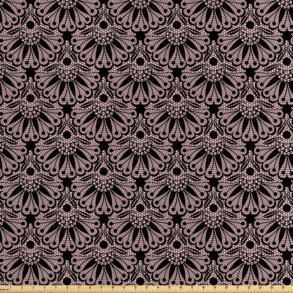 ABAKUHAUS Jahrgang Satin Stoff als Meterware Spitze Art Romantik