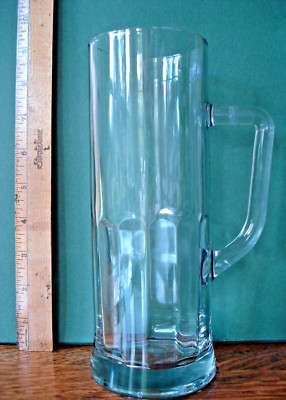 Vtg 20 Oz Clear Glass Beer Tankard Stein Mug 8.5'' Tall Root Beer Floats WOW!