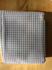 Tan, Sage, Cranberry color checkered Home Decor fabric-57"x 3-3/8yds mid-weight