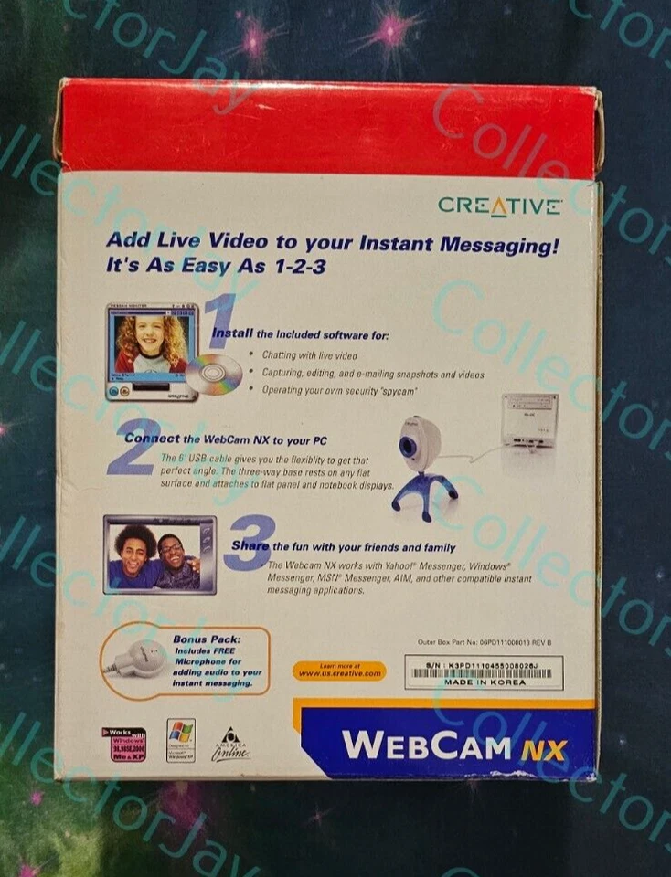Creative Labs WebCam NX PC Camera Bonus Microphone Windows XP AOL 2004 Vintage - Image 2 of 3