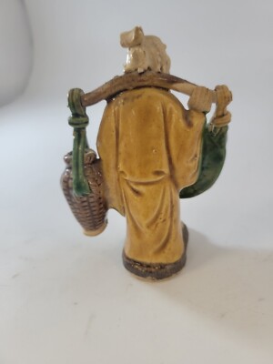 Antique Chinese Mud Man Figurine 1900's Sancai Shou Immortal Man