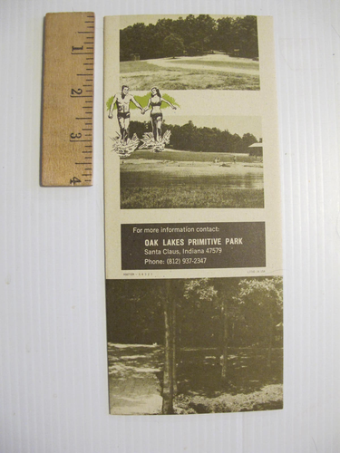VINTAGE BROCHURE: OAK LAKES PRIMITIVE PARK SANTA CLAUS LAND CAMPING WITH NATURE - Picture 2 of 3