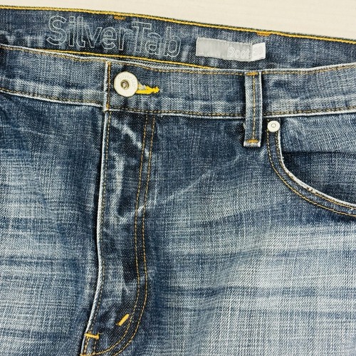 Vintage Levis Silvertab Jeans Mens 38x30 Blue Boot Cut Baggy Loose Y2K Denim - Picture 13 of 14