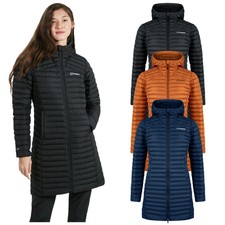 2024 Berghaus Ladies Nula Micro Long Insulated Hooded Jacket Lightweight Coat