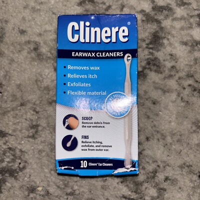 Clinere EARWAX CLEANERS 10-ct EAR WAX REMOVER Flexible Plastic Fins / Scoop Pick