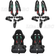 2x 5 Point Harness Cam-Lock Seat Belt Nylon for ATV UTV ATV RZR Can-Am Polaris