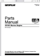 CAT Caterpillar 3516C Marine Engine PAG1-Up Parts Catalog Manual PDF USB