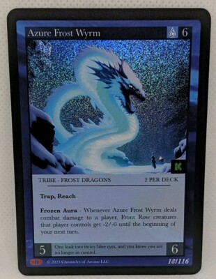 Chronicles of Arcane TCG Azure Frost Wyrm Full Holo Kickstarter