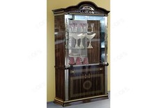 NEW VENUS ITALIAN WALNUT/GOLD ITALIAN HIGH GLOSS 2 DOOR DISPLAY CABINE BEN COMP