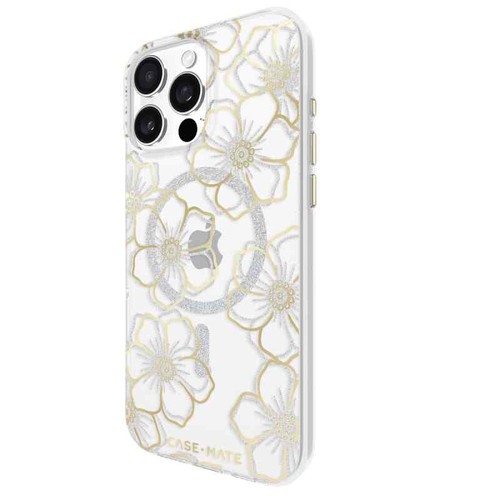 Case-Mate Floral Gems MagSafe Case for iPhone 16 Pro Max - Gold - Picture 7 of 7