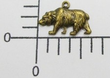 43643        3 Pc. Brass Oxidized Small Bear Charm Jewelry Finding