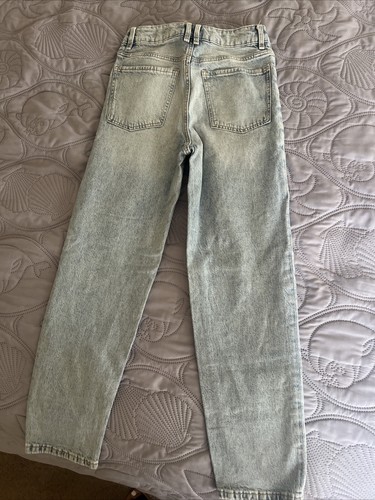 H&M Girls Baggy Jeans With Adjustable Waist Light Wash Denim Embroidered US 10 - Picture 9 of 12