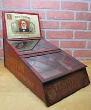 TENNYSON 5c CIGARS Old Store Display Case Sign PROP MAZER-CRESSMAN CADILLAC USA