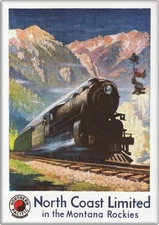 Magnet - Northern Pacific North Coast Limited Montana Rockies Krollmann Art Gift