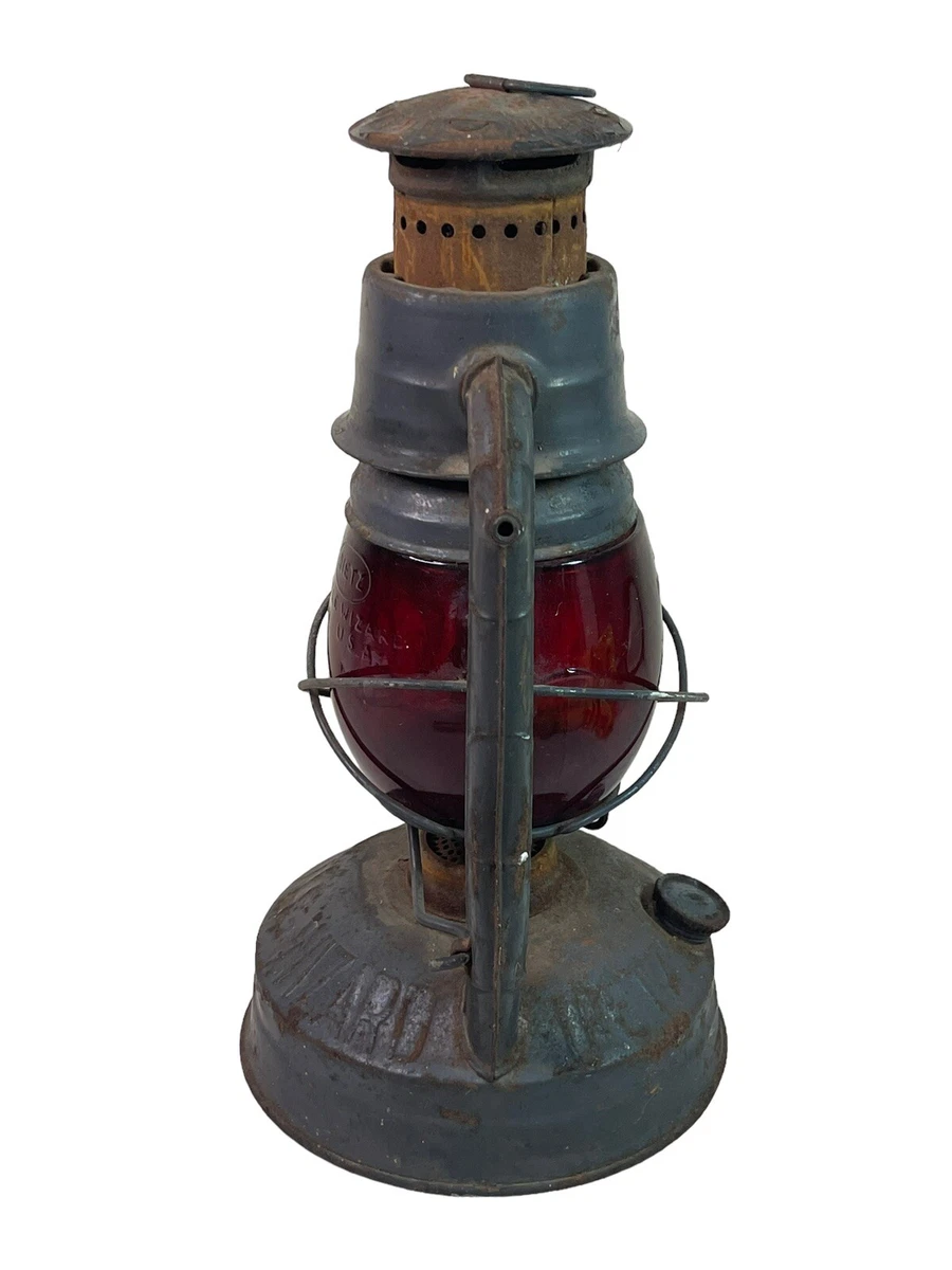 ANTIQUE OLD 1910 s LITTLE WIZARD DIETZ RED GLASS RAILROAD TRAIN LANTERN LAMP