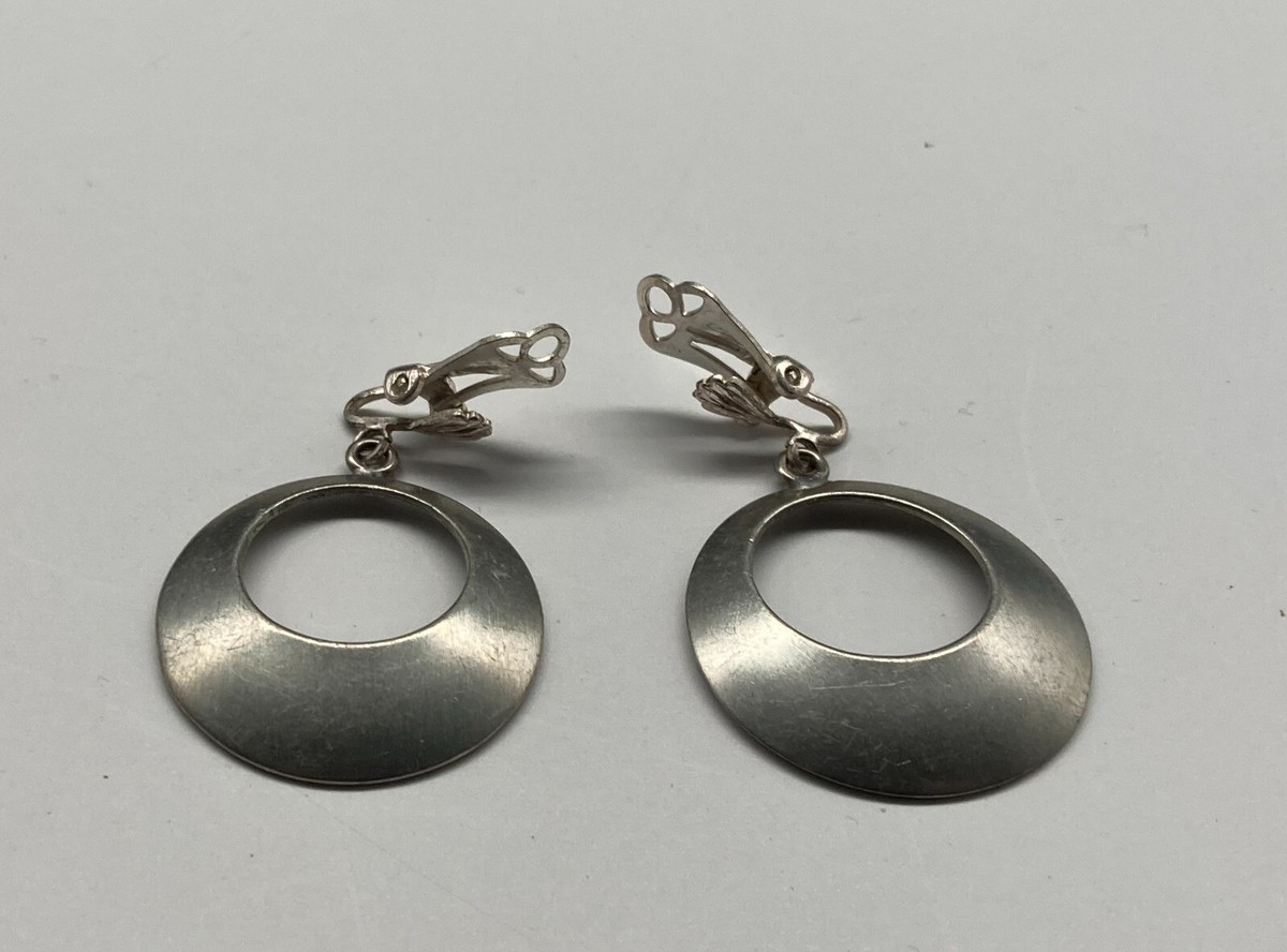 Jorgen Jensen Pewter Denmark Earrings Jewelry Tin 1970s Jorgen Jensen Pewter Denmark Earrings Jewelry Tin 1970s