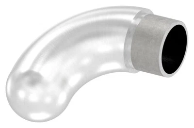 EDELSTAHLONLINE24 Endbogen 90°, runder Abschluss, zum Stecken und Kleben, für Rohr 33,7 x 2,0mm