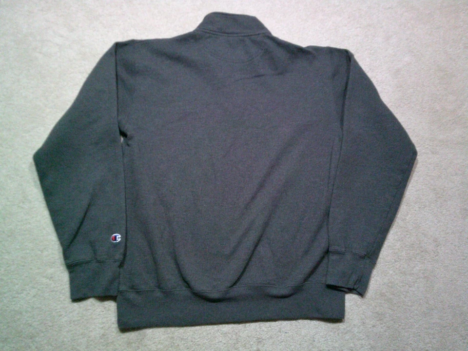 Texas State University Bobcats 1/4 Zip Pullover Mens Medium Gray Champion - Image 2 of 4