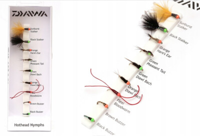 DAIWA Fly Selection Hothead Nymphs Fishing Flies 9 Different Types Boxed DFC14