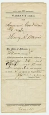 1879 Warranty Deed - Fillmore County Nebraska - GOODWIN Family to DAVIS 