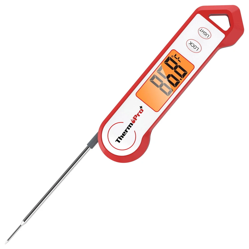 Waterproof Meat Thermometer with Magnet LED Display Stainless Steel for Grilling