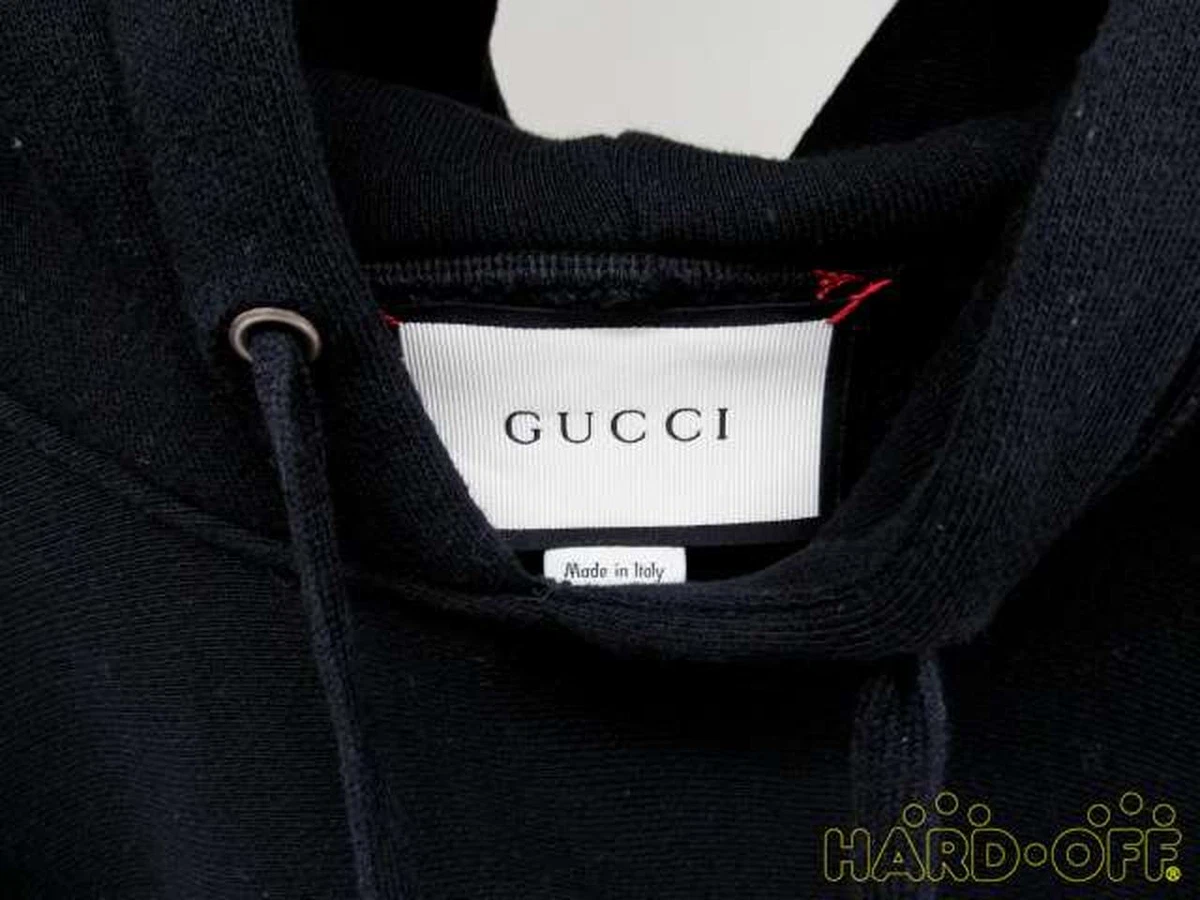 Authentic Gucci Hooded Sweatshirt Black Size S Made in Italy F S