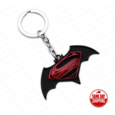 Marvel Batman v Superman Hero Bat Logo Car Home Key Chain Ring Gift Decoration