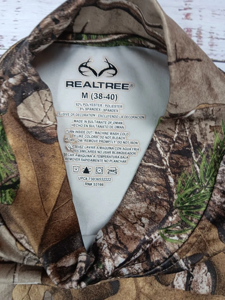 Realtree Camoflauge T-shirt Men's Medium M (38-40) Long Sleeve Mock Neck - Image 3 of 4