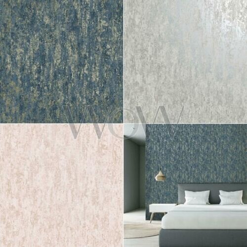 Holden Industrial Texture Wallpaper Metallic Stone Effect Blue