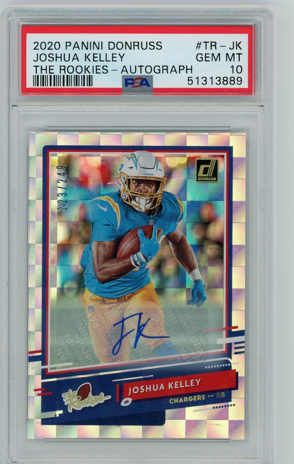 Joshua Kelley Panini Donruss the Rookies #TRJK Autograph