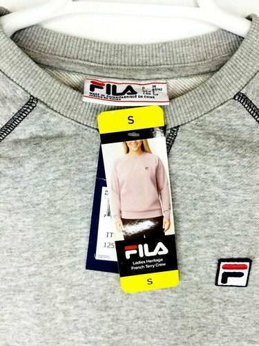 Fila Damen Heritage French Terry Sweatshirt mit Rundhalsausschnitt grau Größe Small - Bild 5 von 5
