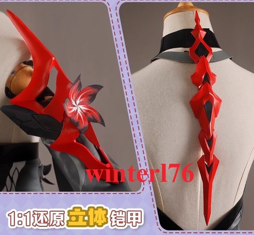 Honkai: Star Rail Acheron Cos Outfit Kostüm Set Anzug Cosplay Zubehör Kleid - Bild 17 von 26