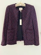 Rebecca Taylor Tweed Blazer, PLUM Combo, Size 10, NWT
