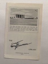 Harry S. Truman Library Brochure Missouri 1950s
