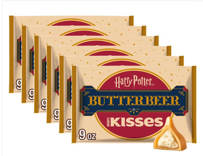 Harry Potter | Hershey's Kisses Butterbeer Crème  | Candy 9-oz bag | 6 Bags