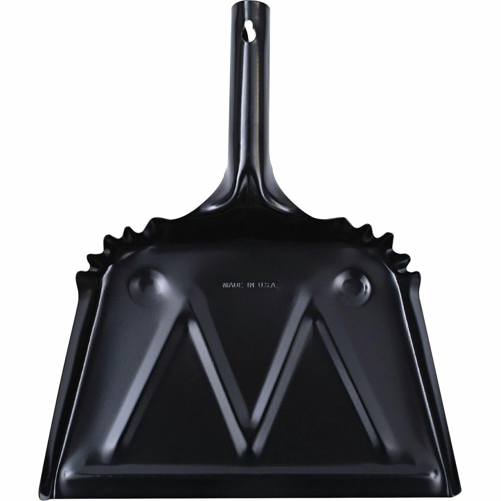 Heavy-Duty Black Metal Dustpan, 12"