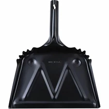 Heavy-Duty Black Metal Dustpan, 12"