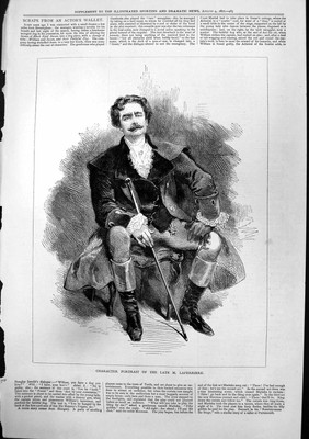 Original alter antiker Druck Figurenportrait spät M Laferriere 1877 viktorianisch